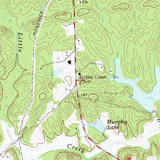 Topographic Map of Little Creek Cemetery, GA