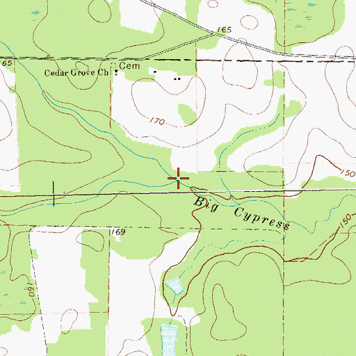 Topographic Map of Little Cypress Creek, GA