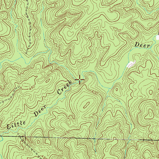 Topographic Map of Little Deer Creek, GA