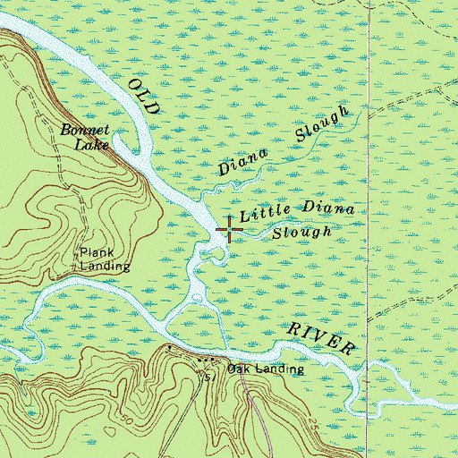 Topographic Map of Little Diana Slough, GA