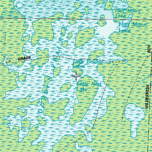 Topographic Map of Little Double Lakes, GA