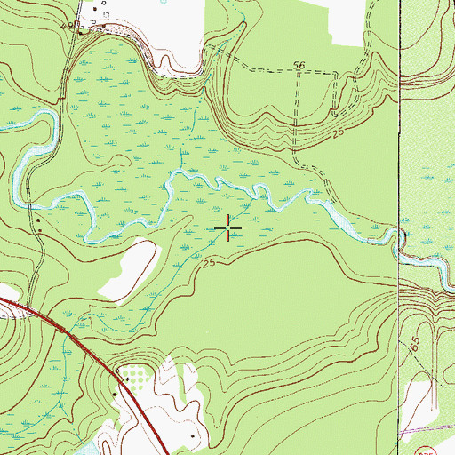 Topographic Map of Little Ebenezer Creek, GA