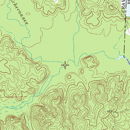 Topographic Map of Little Echeconnee Creek, GA