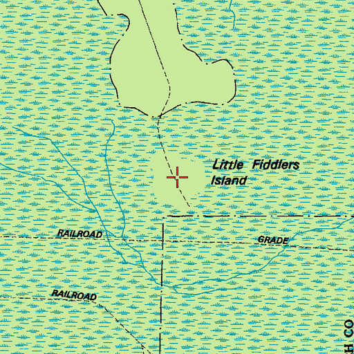 Topographic Map of Little Fiddlers Island, GA