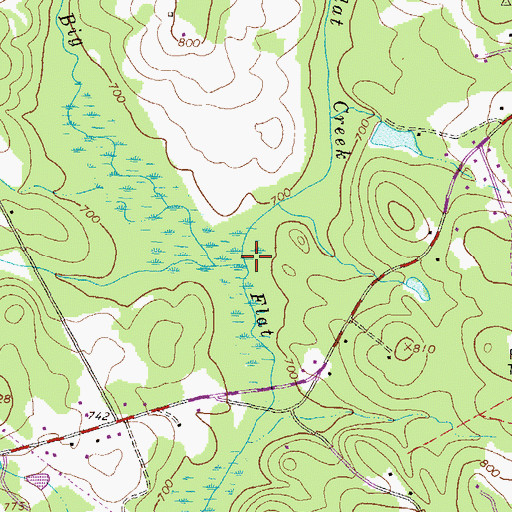 Topographic Map of Little Flat Creek, GA