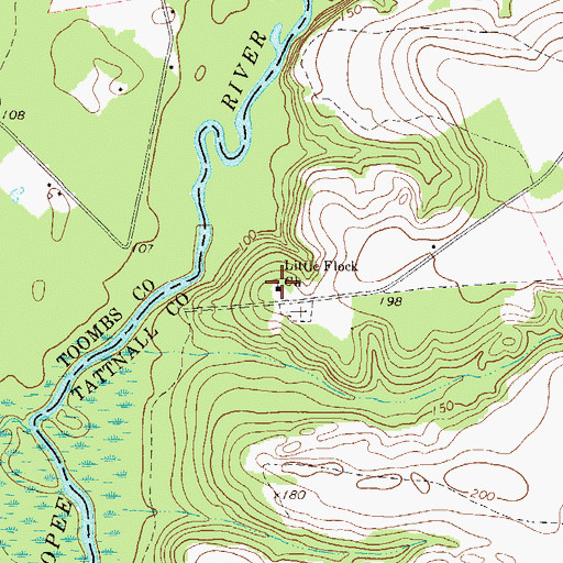 Topographic Map of Little Flock Church, GA