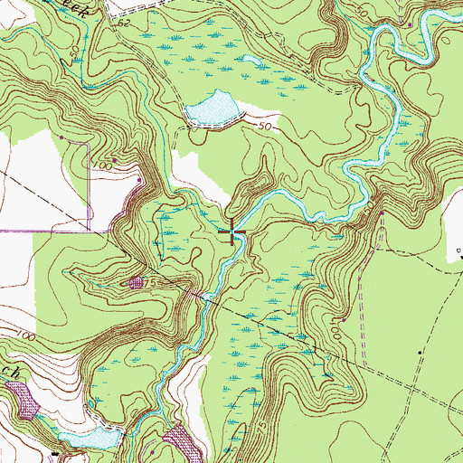 Topographic Map of Little Goose Creek, GA
