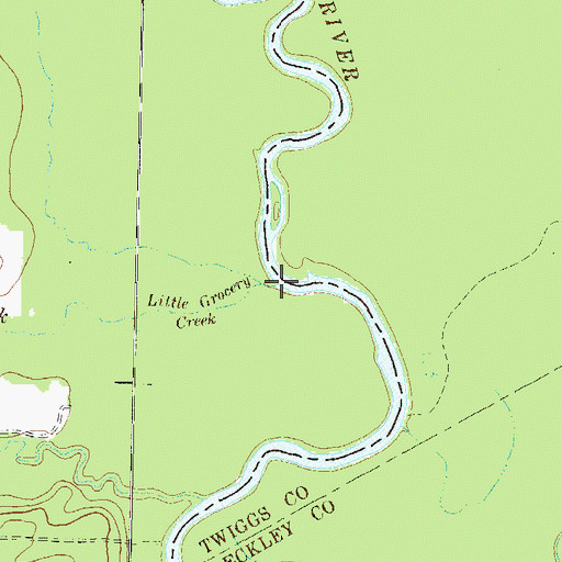 Topographic Map of Little Grocery Creek, GA