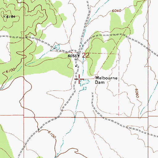 Topographic Map of Melbourne Dam, AZ