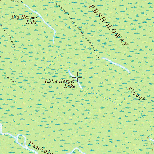 Topographic Map of Little Harper Lake, GA