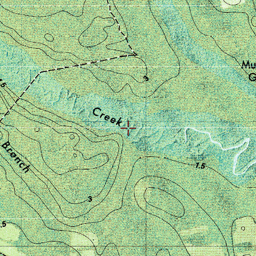 Topographic Map of Little Hearst Branch, GA