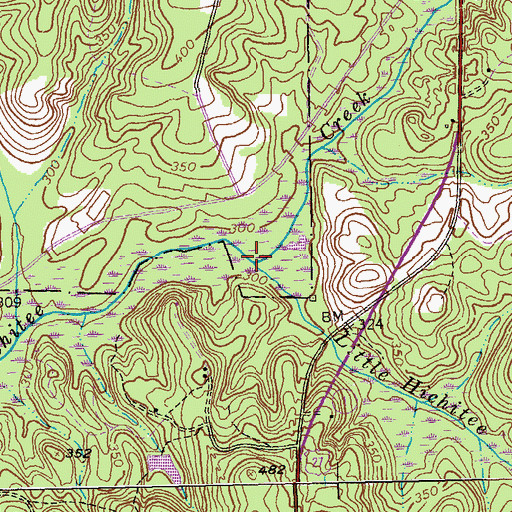 Topographic Map of Little Hichitee Creek, GA