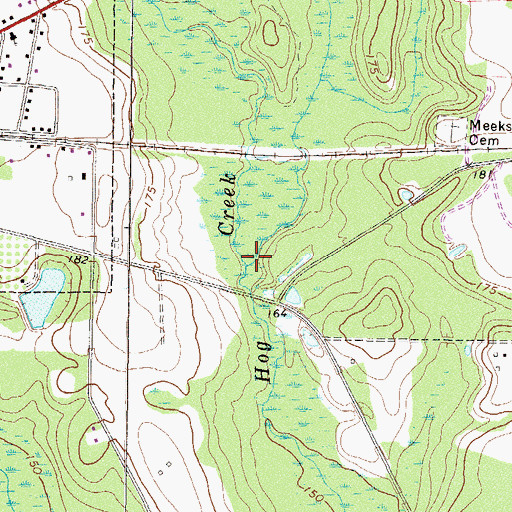 Topographic Map of Little Hog Creek, GA