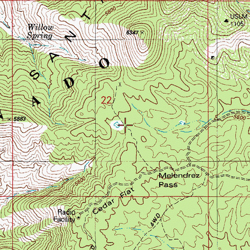 Topographic Map of Melendrez Pass, AZ