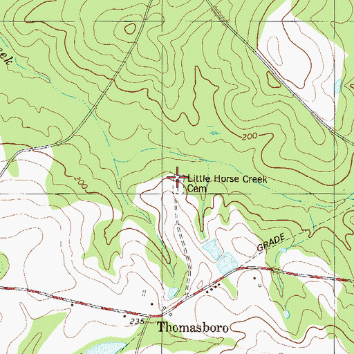 Topographic Map of Little Horse Creek Cemetery, GA