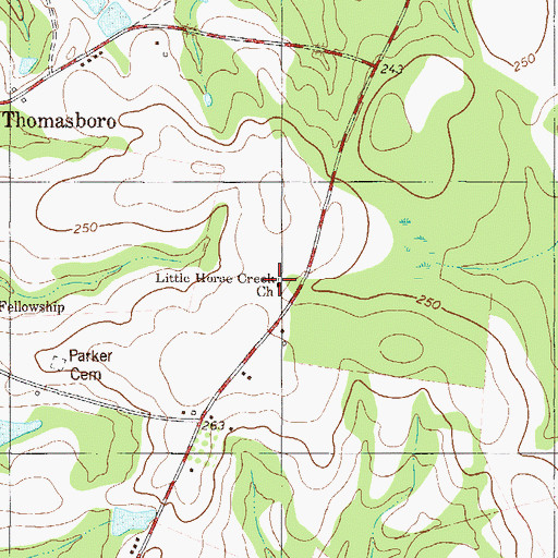 Topographic Map of Little Horse Creek Church, GA