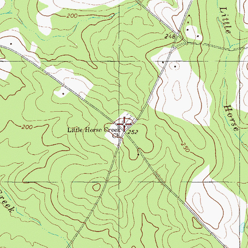 Topographic Map of Little Horse Creek Church, GA