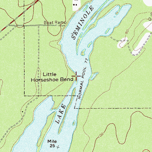 Topographic Map of Little Horseshoe Bend, GA
