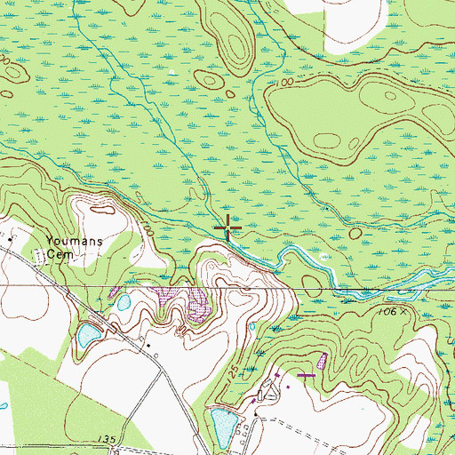Topographic Map of Little Hurricane Creek, GA