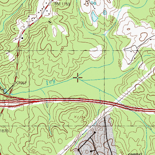 Topographic Map of Little Ivy Creek, GA