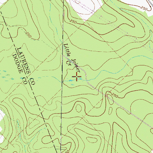 Topographic Map of Little Joiner Creek, GA