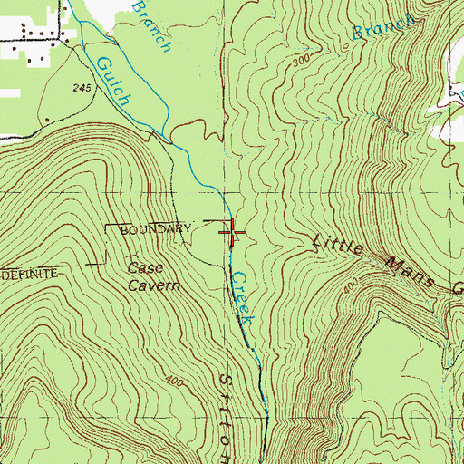 Topographic Map of Little Mans Gulch, GA
