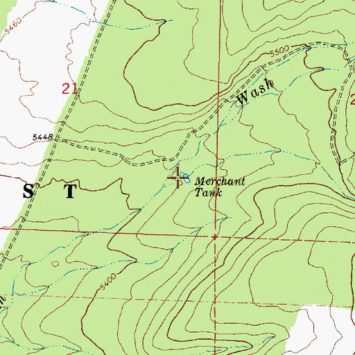 Topographic Map of Merchant Tank, AZ