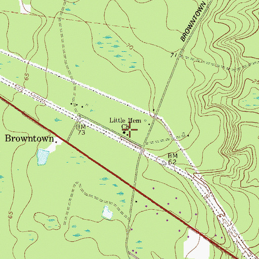 Topographic Map of Little Memorial, GA