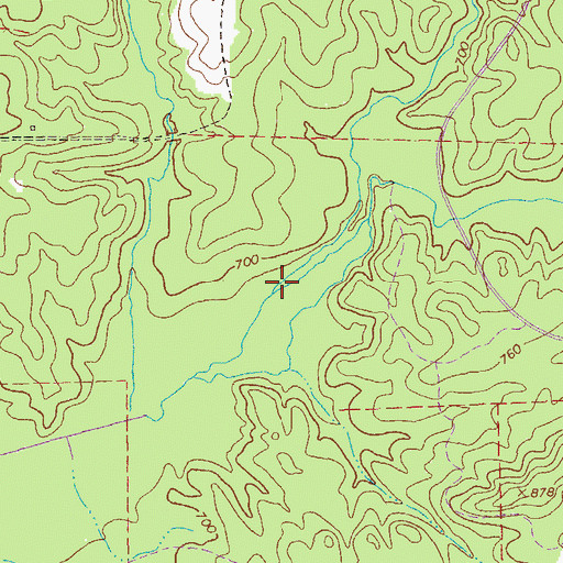 Topographic Map of Little Mountain Creek, GA