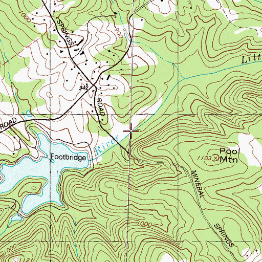 Topographic Map of Little Mulberry River, GA