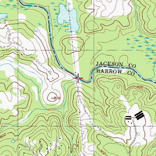 Topographic Map of Little Mulberry River, GA