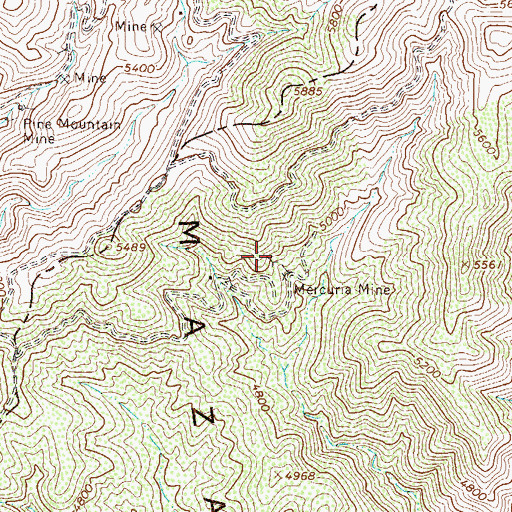 Topographic Map of Mercuria Mine, AZ