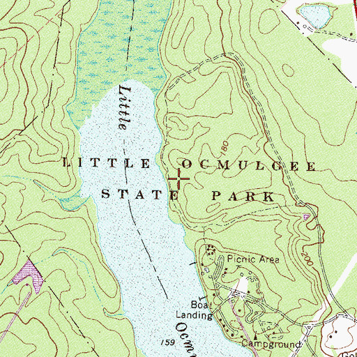 Topographic Map of Little Ocmulgee State Park, GA