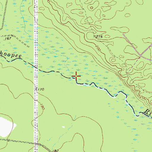 Topographic Map of Little Ohoopee River, GA