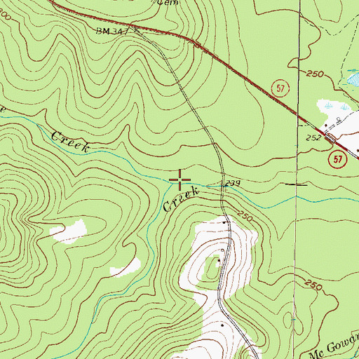 Topographic Map of Little Oochee Creek, GA