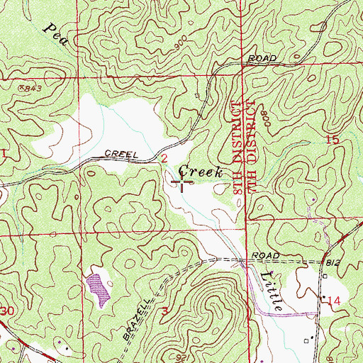 Topographic Map of Little Pea Creek, GA