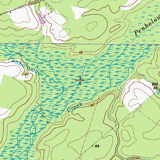 Topographic Map of Little Penholoway Creek, GA