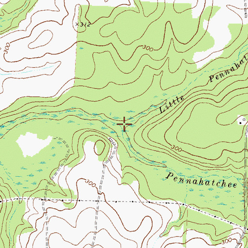 Topographic Map of Little Pennahatchee Creek, GA