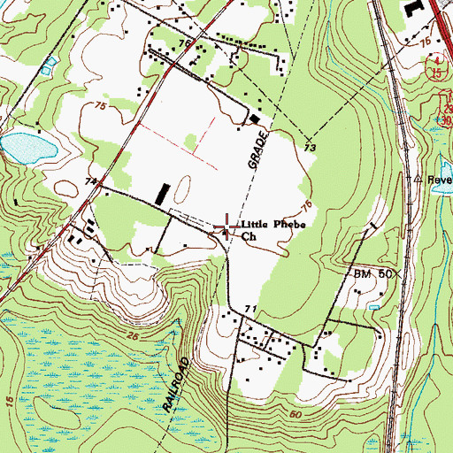 Topographic Map of Little Phebe Church, GA
