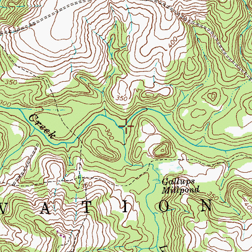 Topographic Map of Little Pine Knot Creek, GA