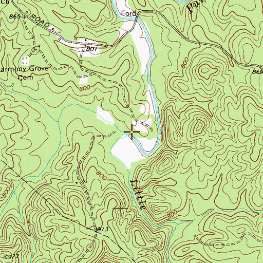 Topographic Map of Little Pumpkinvine Creek, GA