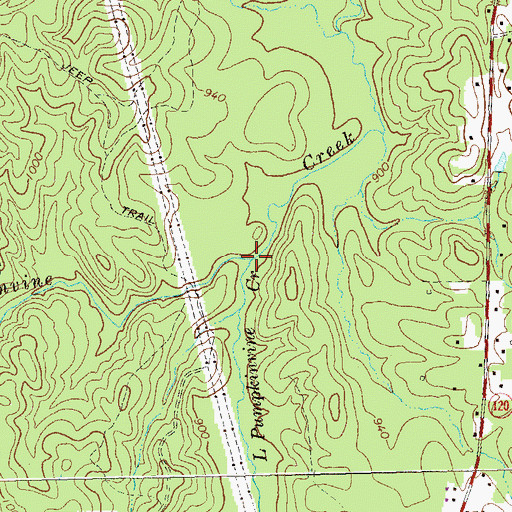 Topographic Map of Little Pumpkinvine Creek, GA