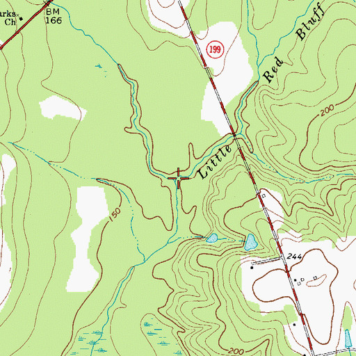 Topographic Map of Little Red Bluff Creek, GA