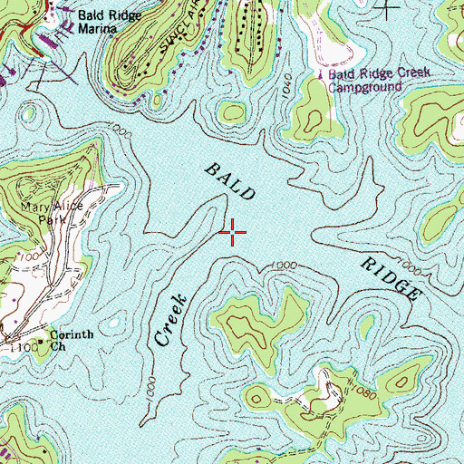 Topographic Map of Little Ridge Creek, GA