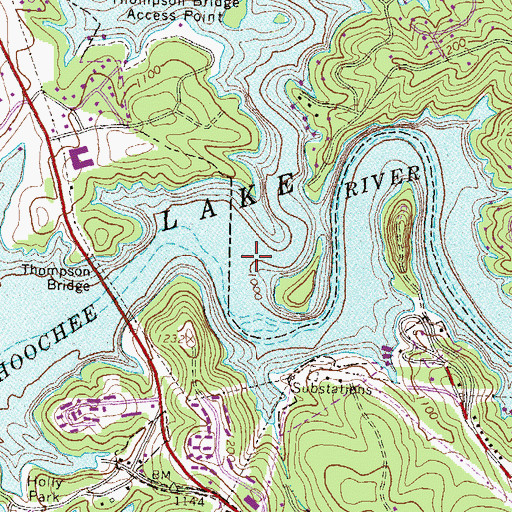 Topographic Map of Little River, GA
