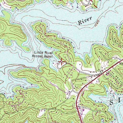 Topographic Map of Little River Access Point, GA