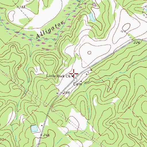 Topographic Map of Little Rock Church, GA