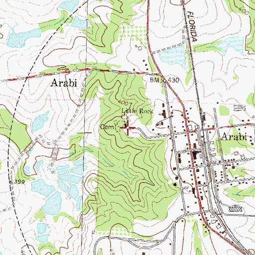 Topographic Map of Little Rock Church, GA