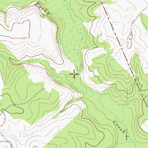 Topographic Map of Little Rocky Creek, GA
