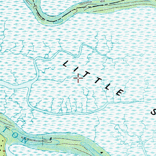 Topographic Map of Little Saint Simons Island, GA